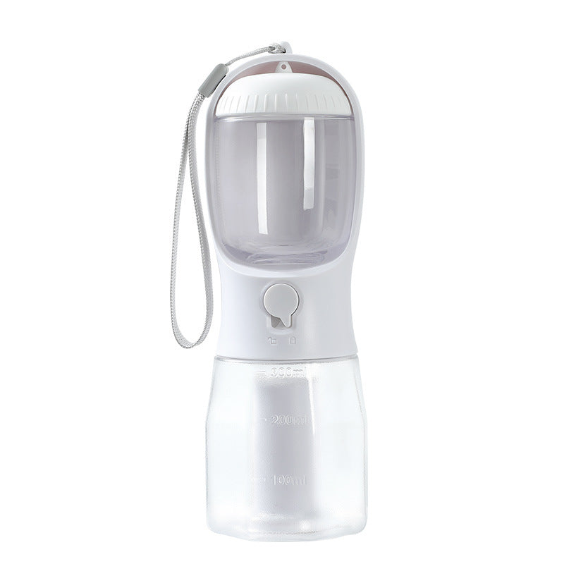 Dog drinking cup with waste bag holder for outdoor adventures